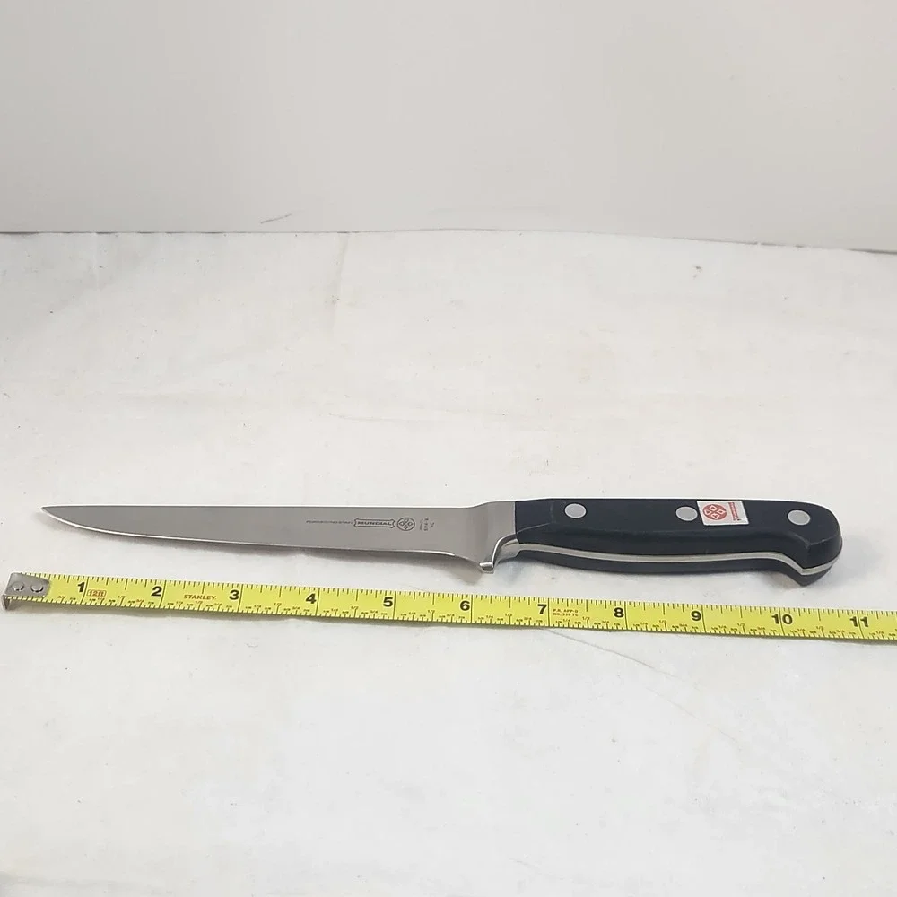 Mundial 5114-6 Boning Knife Stainless Steel Brazil Black Handle Full Tang Rivet